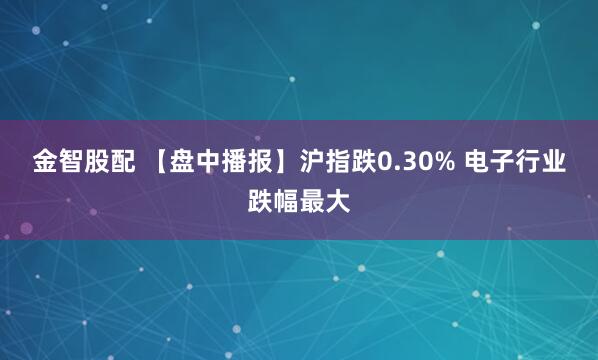 金智股配 【盘中播报】沪指跌0.30% 电子行业跌幅最大